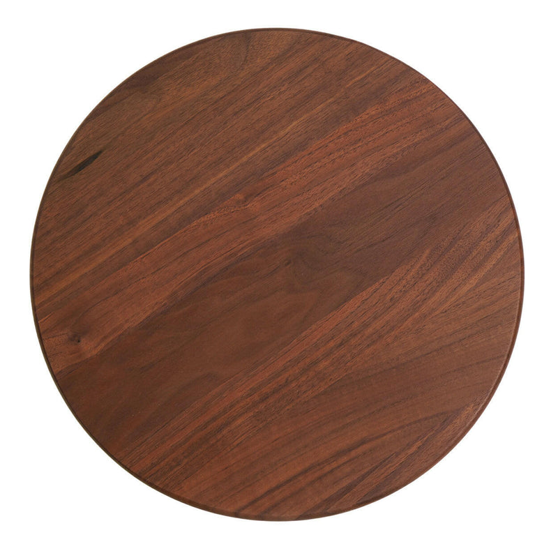 J.K. Adams Walnut Lazy Susan - Large 18 with smooth swivel mechanism, padded base, and elegant walnut design, ideal for stylish serving and sharing at the table.