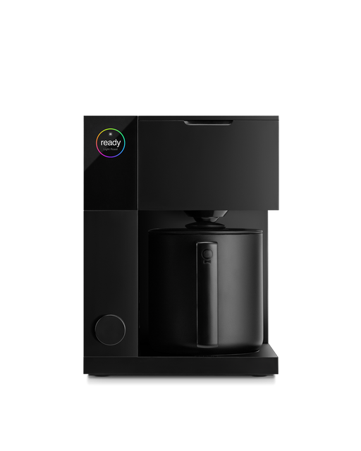 FELLOW | Aiden Precision Coffee Maker, Matte Black, features a minimalist design with a smart display and carafe, ideal for effortless pour-over-style brewing.