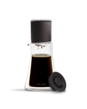 FELLOW | Stagg [XF] Set: A pour-over coffee system with a glass server, dripper, and silicone lid, designed for precise and balanced multi-cup brewing.