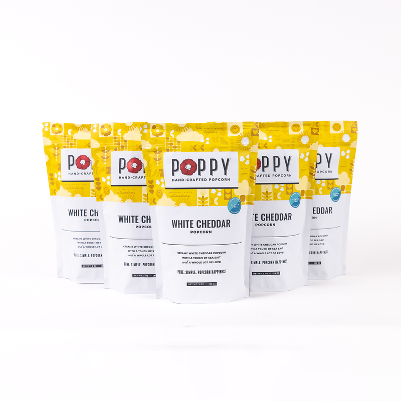 Poppy Handcrafted Popcorns | White Cheddar