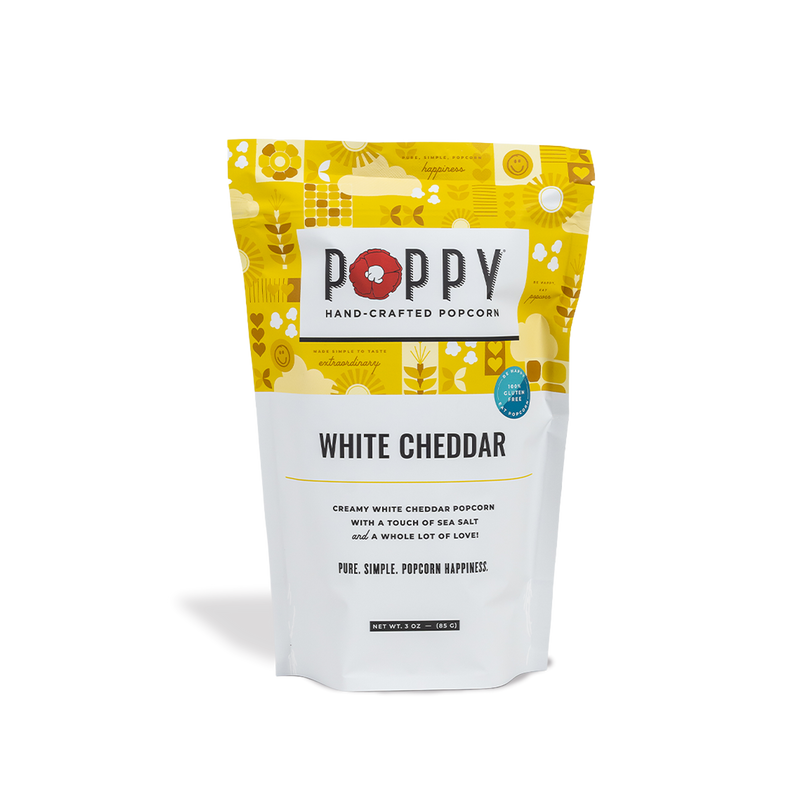 Poppy Handcrafted Popcorns | White Cheddar