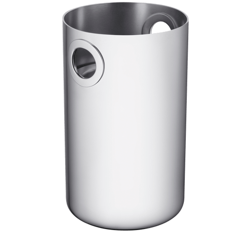 Christofle | Wine Cooler, Stainless Steel: A sleek, cylindrical cooler with side handles, ideal for keeping wine or small champagne bottles chilled. Perfect for home bars.