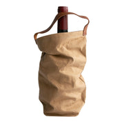 UASHMAMA | Wine Bag Carrying Totes with Cooler - Denim, showcasing a stylish khaki tote with leather strap, perfect for elegant wine transport.