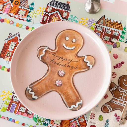 Gingerbread Man Table Accents from Hester & Cook's Winter Holiday Collection, featuring whimsical holiday designs by Elizabeth Foster, perfect for festive table settings.