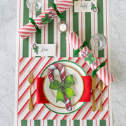 Hester & Cook | Winter Holiday Collection - Peppermint Placemats featuring whimsical gingerbread and festive details, perfect for creating a charming holiday table setting.