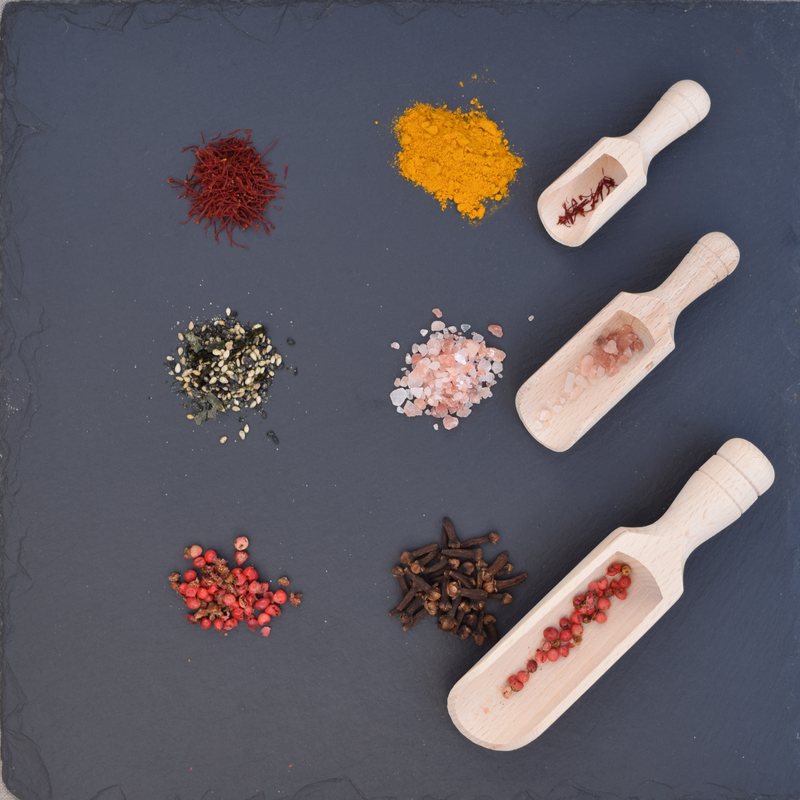 Earth & Nest | Wooden Scoop Trio + Drawstring Cotton Bag