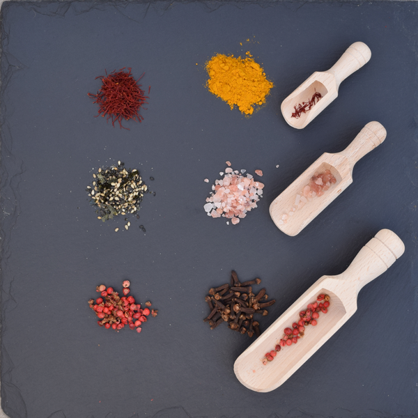 Earth & Nest | Wooden Scoop Trio + Drawstring Cotton Bag