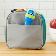 Zoku | Kids Pocket Utensils - Shark, featuring a compact set of stainless steel spoon, fork, and knife in a slim case, perfect for kids' lunchboxes.