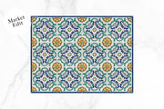 Etú HOME | Positano B Italian Rectangle Vinyl Placemat featuring a colorful tile pattern, blending Italian design with contemporary style; ideal for decorative kitchen settings.