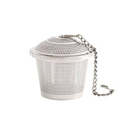 HIC Kitchen Barrel Tea Infuser, Large; a stainless-steel mesh infuser with chain, ideal for steeping loose-leaf tea. Perfect for kitchen enthusiasts.