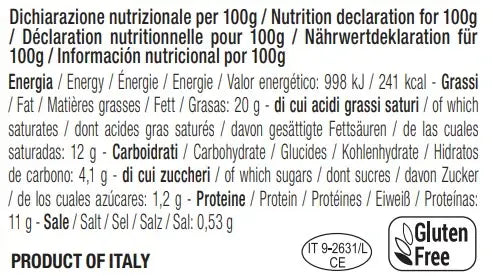 TartufLanghe Italian Parmigiano Truffle Cream, 6.70 oz, gluten-free, with nutrition label and EU approval, combines Parmigiano Reggiano and Italian truffles for gourmet dishes.