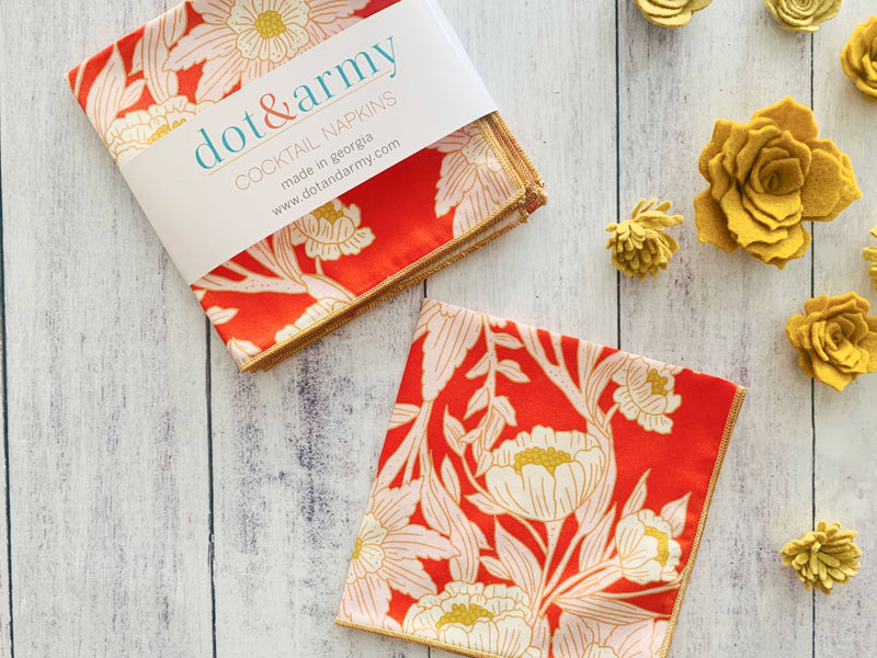 Dot and Army | Sunset Floral Cloth Napkins - 20inch dinner