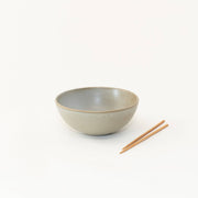 Sarah Kersten - Ramen Bowl: Pacific White, featuring a versatile design with an 8 diameter and wooden chopsticks, perfect for noodles or salads.