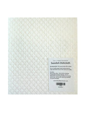 Ink and Fiber Designs - Butterfly 2 Swedish Dishcloth with a diamond pattern, featuring a black and white label and barcode on recyclable material.