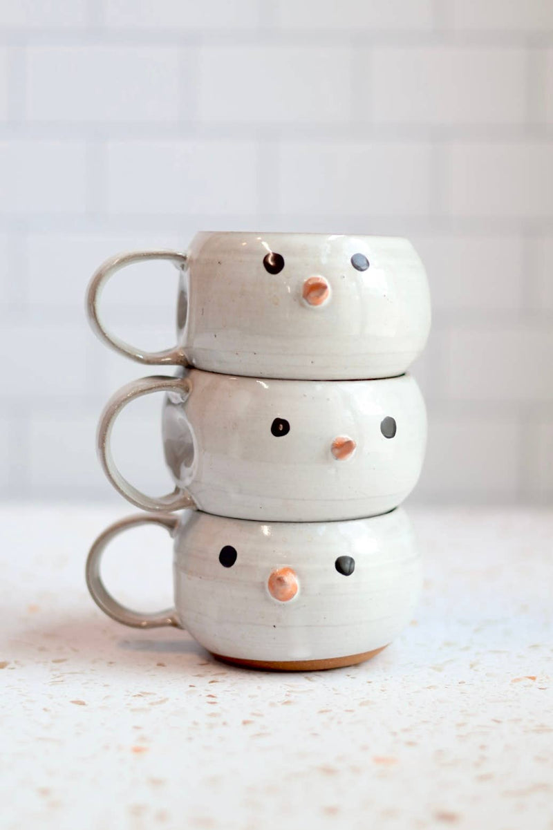 Gravesco| Snowman Handmade Coffee Mug Christmas Winter Pottery 