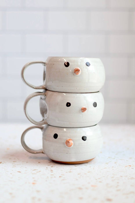 Gravesco Pottery | Snowman Handmade Coffee Mug Christmas Winter Pottery 