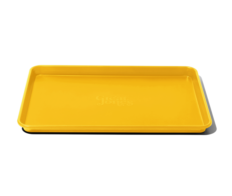 Great Jones | Holy Sheet - Pepper, a versatile baking tray with nonstick ceramic coating, perfect for easy cleanup and stylish enough for table presentation.