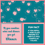 Drinks on Me - Napkin: Refill Wine/Winner, 5x5 double-sided cocktail napkin, 20-pack, perfect for adding humor to gatherings.