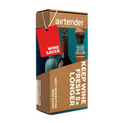 Airtender | Wine Saver with 6 Stoppers in eco-friendly gift box, ideal for maintaining wine freshness and flavor longer. Includes vacuum pump and Nanostopper accessories.