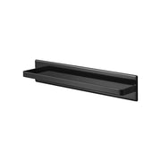 Yamazaki Home | Magnetic Kitchen Towel Hanger, Steel: A sleek, wall-mounted black shelf for holding towels or small items, featuring a magnetic mount for easy installation.