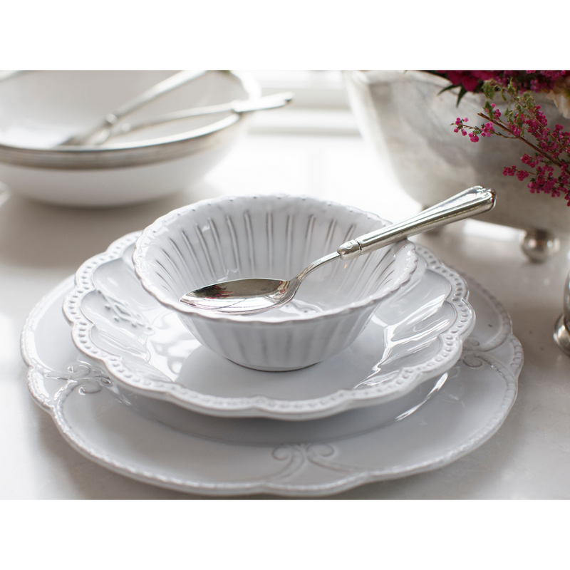 Arte Italica & Crown Linen Designs | Bella Bianca Beaded Cereal Bowl