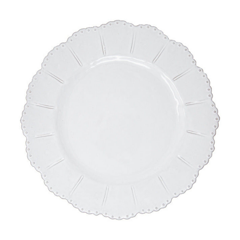 Arte Italica & Crown Linen Designs | Bella Bianca Beaded Dinner Plate