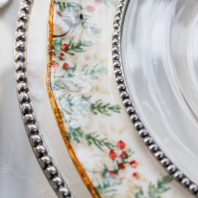 Arte Italica & Crown Linen Designs | Natale Christmas Dinner Plate