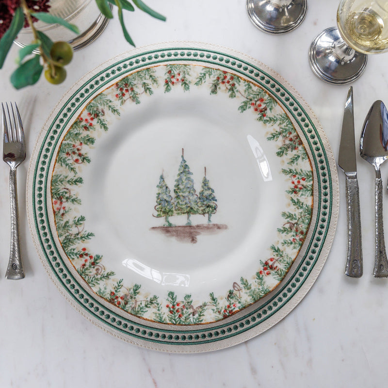 Arte Italica & Crown Linen Designs | Natale Christmas Dinner Plate