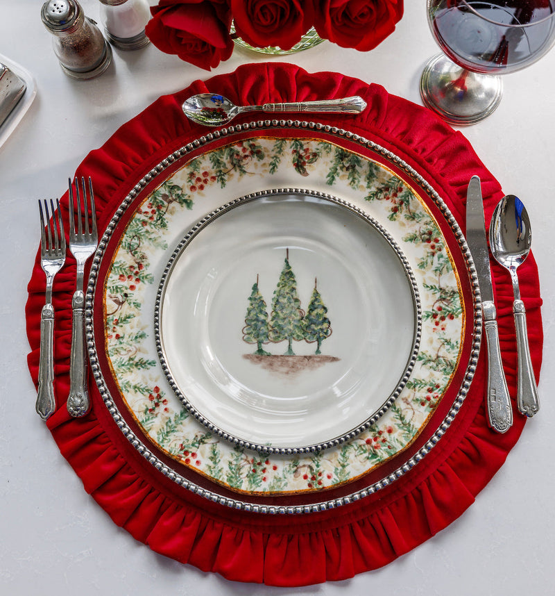 Arte Italica & Crown Linen Designs | Natale Christmas Dinner Plate