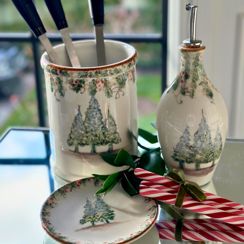 Arte Italica & Crown Linen Designs | Natale Utensil Holder