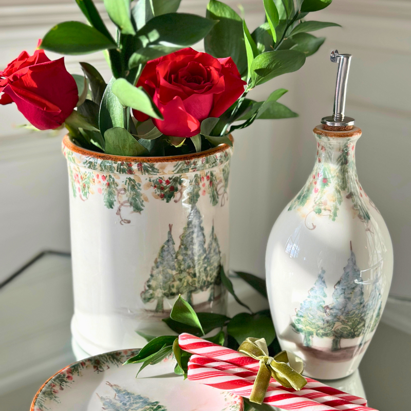 Arte Italica & Crown Linen Designs | Natale Utensil Holder