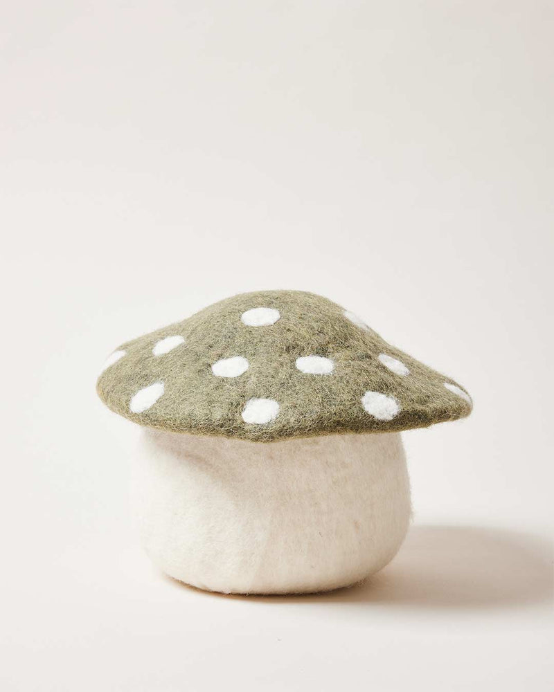 Farmhouse Pottery | Artisan Felted Mushroom Doorstop, Brown