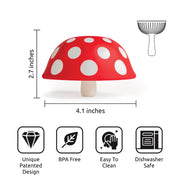 OTOTO Magic Mushroom Funnel XL, a BPA-free silicone kitchen tool for mess-free pouring, designed for easy cleaning and usability. Perfect for Athens Cooks' curated kitchen collection.