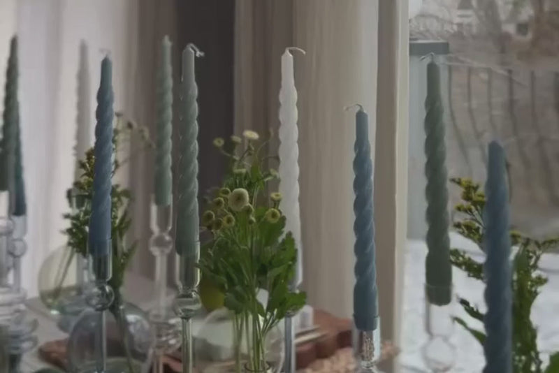 Etú HOME | Clear Glass Large Pair Candlestick