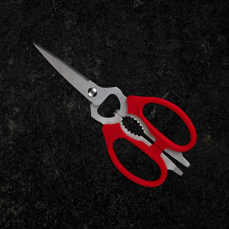 Messermeister - Take-Apart Kitchen Scissors - 8: Red with ergonomic handles and multifunctional features for versatile kitchen tasks, ideal for efficient cooking and cleaning.
