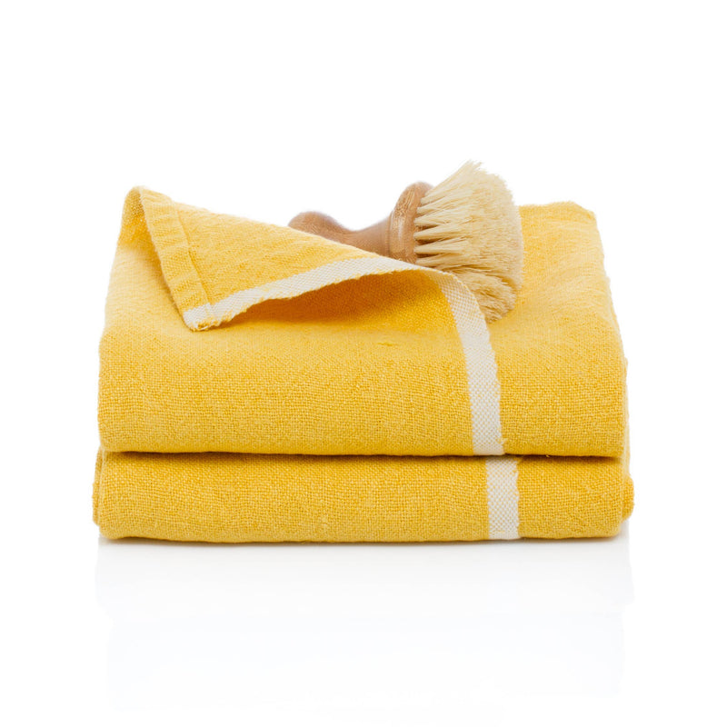 Couleur Nature | Chunky Linen Mustard Towels
