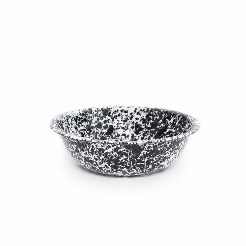 Crow Canyon Home - Splatterware Enamelware Small Basin, 4 qt, 12.25: A durable, speckled metal kitchen bowl, ideal for versatile use in cooking and baking.