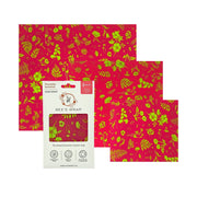 Bee's Wrap - Assorted 3 Pack - Splendid Spring features a vibrant floral and bee print, perfect for sustainable food storage with reusable, organic cotton wraps.