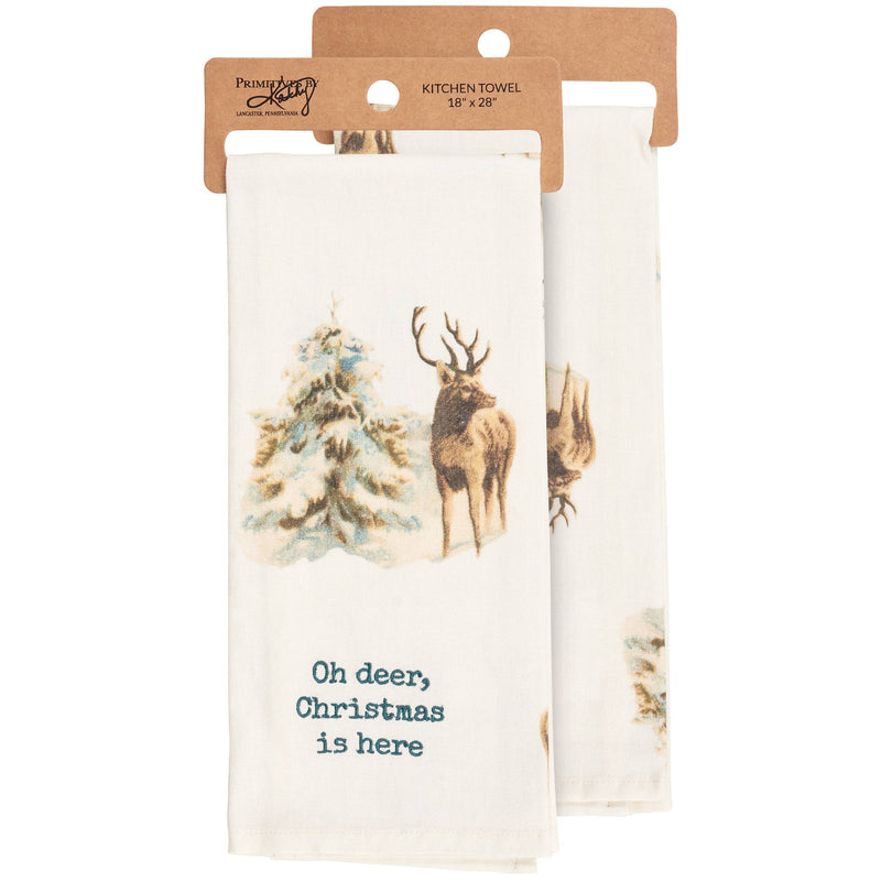 Eric & Christopher | Reindeer in Canoe Tea Towel