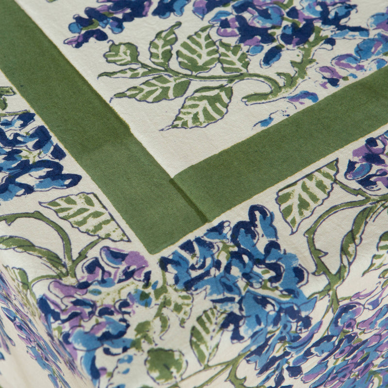 Couleur Nature | Wisteria Blue & Green | Tablecloth: 71"x71"