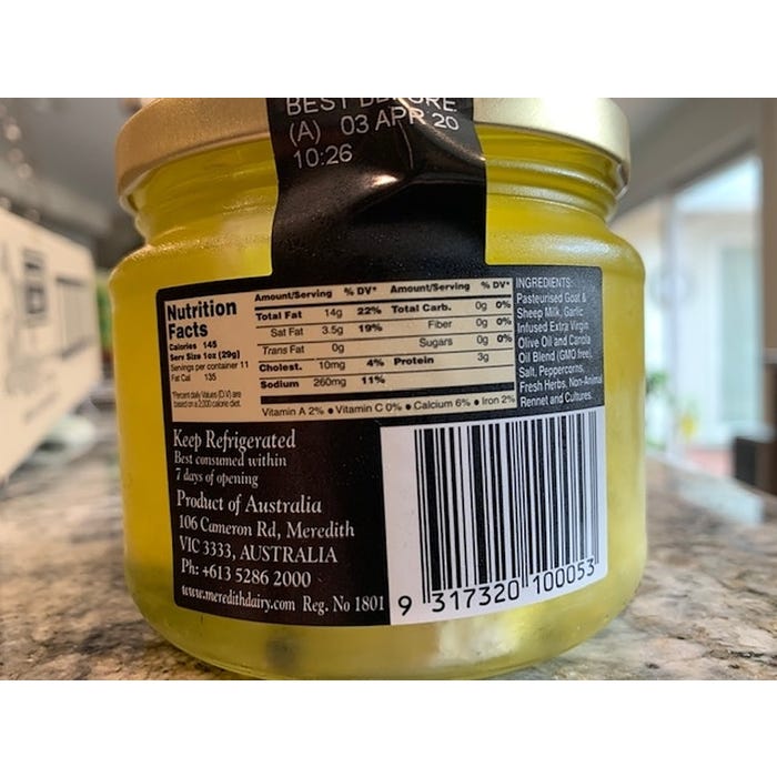 Meredith's Dairy | Marinated Goat & Sheep Cheese