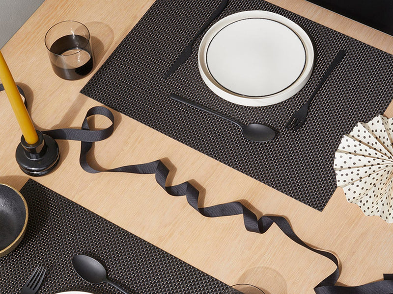 Chilewich | Basketweave Rectangle Placemats - Black - 14" x 19"