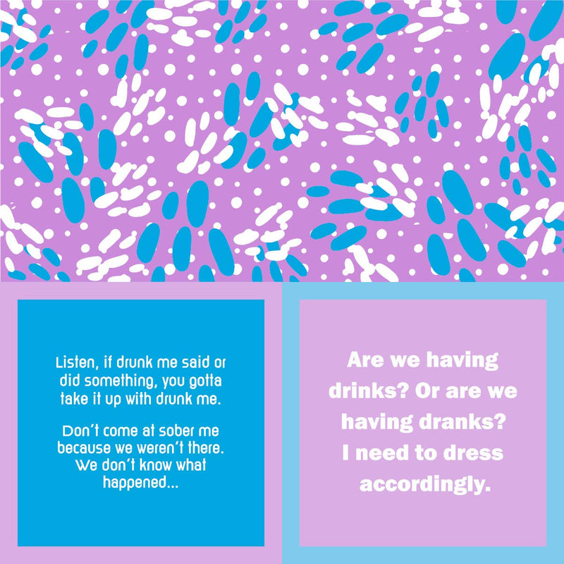 Drinks on Me - Napkin: Drunk Me/Drinks or Dranks, double-sided 5x5 cocktail napkins, 20-pack, perfect for adding humor to gatherings.