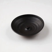 Gravesco Pottery - Incense Burner: Hand-thrown black ceramic dish with a central cone for incense, designed to catch ash, complementing your curated kitchen essentials.