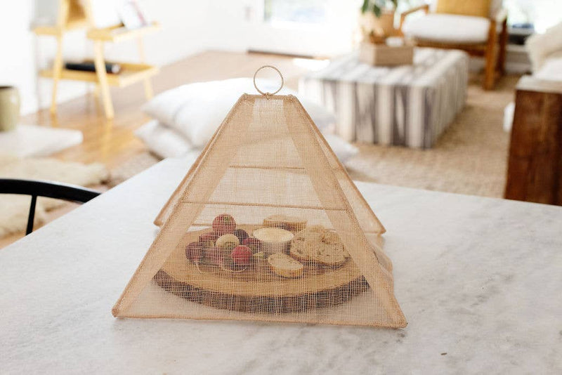 NEEPA HUT - Handmade Collapsible Woven Food Tent showcasing a unique pentagon shape, ideal for stylish outdoor dining, crafted from abaca by Filipino artisans.