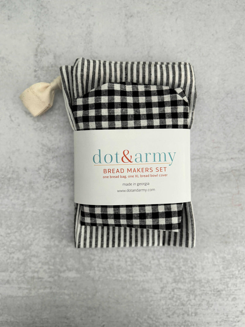 Dot and Army | Stripe and Check Bread Makers Set - Papaya