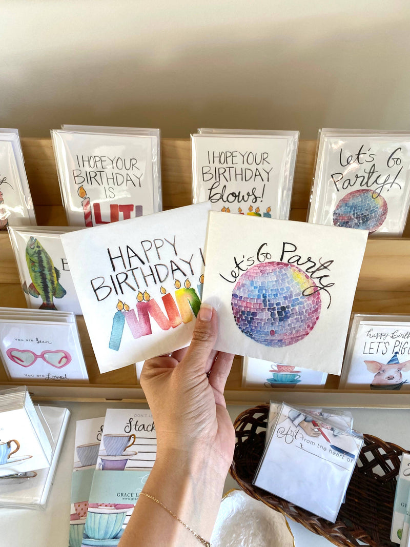 Grace Langdon Art | Happy Birthday Cocktail Napkins