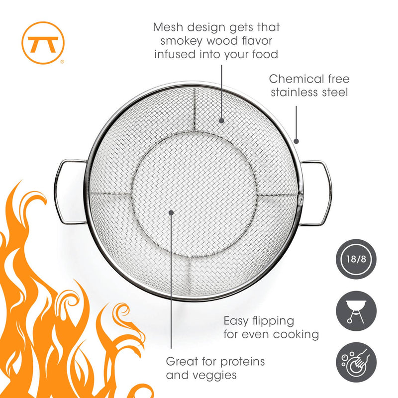 Outset | SS Round Shallow Grill Basket