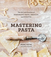 Cover of Mastering Pasta by Marc Vetri, featuring fresh pasta and a pastry wheel, highlighting homemade pasta techniques, ideal for Athens Cooks' culinary enthusiasts.