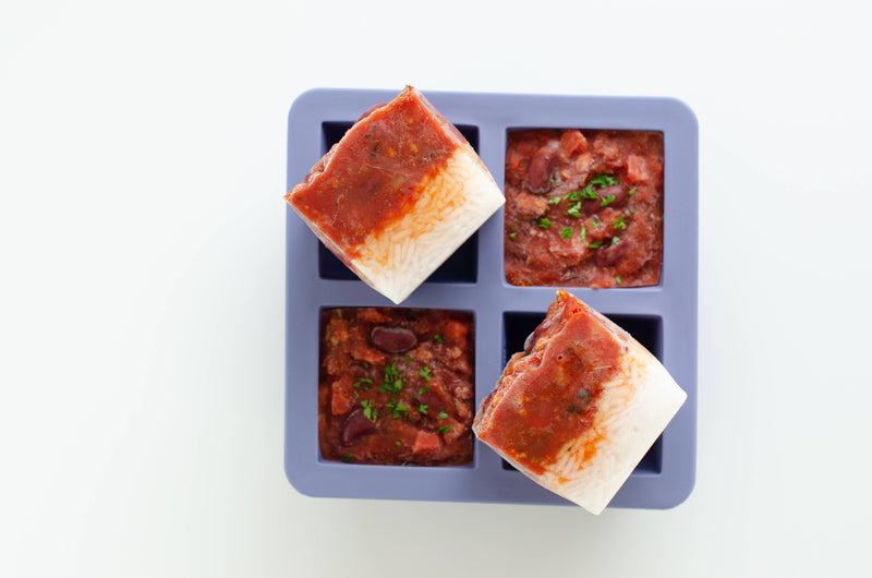 W&P | Cup Cube Silicone Food Storage Meal Prep: Blue / 6 Cube